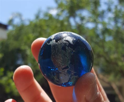 Giant 35mm Planet Earth Globe Marble - Detailed Glass World Space Marb ...