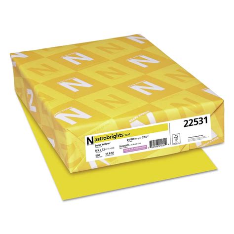 Astrobrights Colored Paper, 24 lb., 8-1/2" x 11", Solar Yellow, 500 Sheets Per Ream - Walmart.com