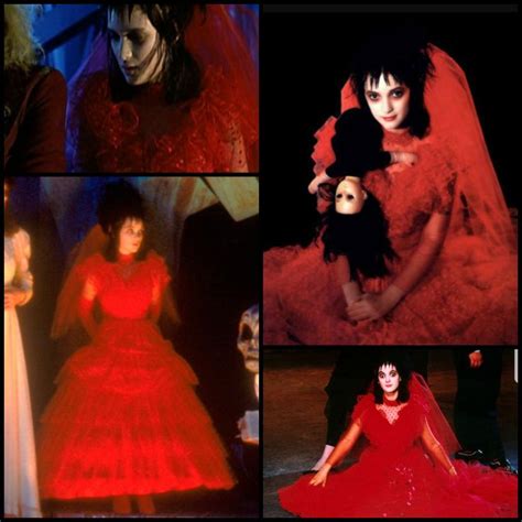 Lydia Deetz red wedding dress | Beetlejuice wedding, Beetlejuice halloween costume, Wedding ...