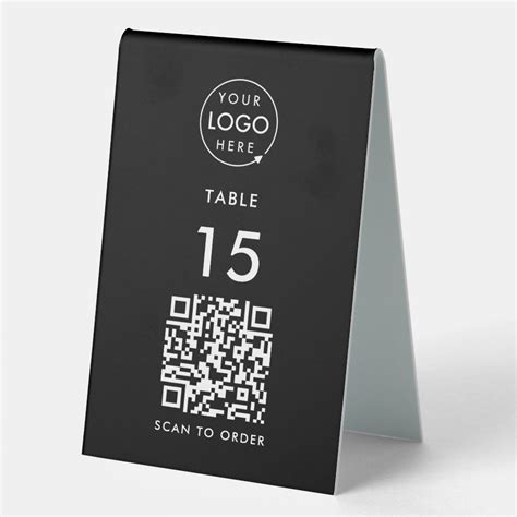 QR Code Restaurant | Table Number Scan Order Black Table Tent Sign | Zazzle | Coding, Qr code ...