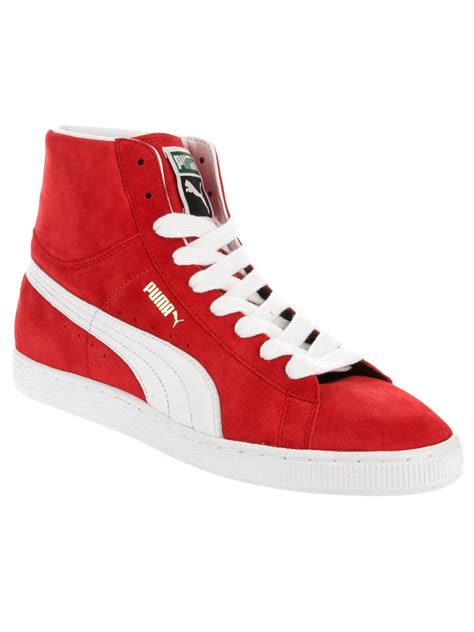 Puma Hi Top Sneakers in Red for Men | Lyst