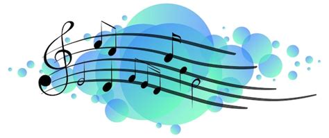 Free Vector | Musical melody symbols on bright blue splotch