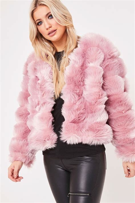 ampika pink faux fur cropped coat | Fur fashion, Cropped faux fur coat, Cropped coat