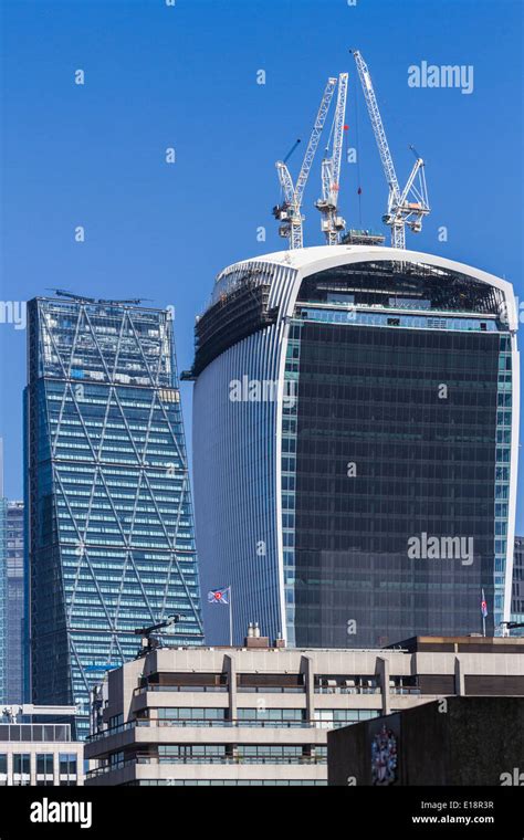 Two new skyscrapers nearing completion in the City of London Stock Photo - Alamy