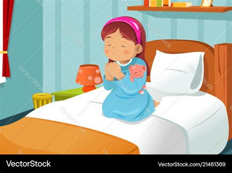 Little girl praying Royalty Free Vector Image - VectorStock