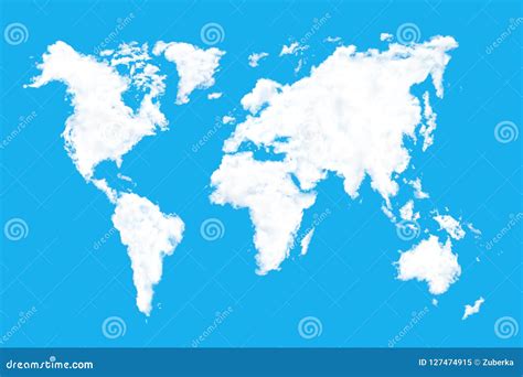 Clouds World Map stock image. Image of atlas, blue, earth - 127474915