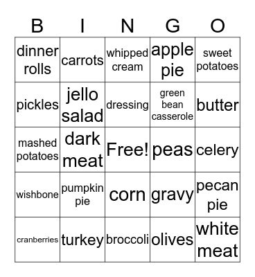 Turkey Bingo Cards on Bingo Baker