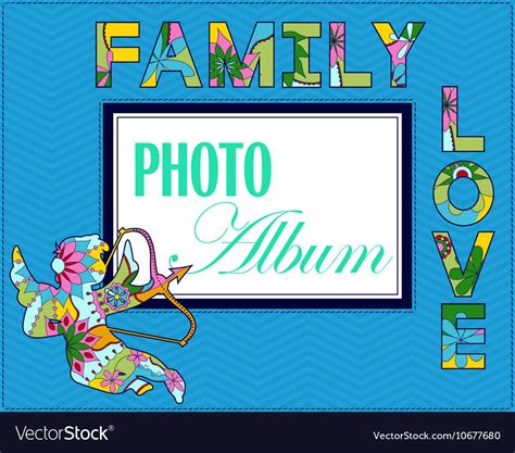 Family weddng album cover Royalty Free Vector Image