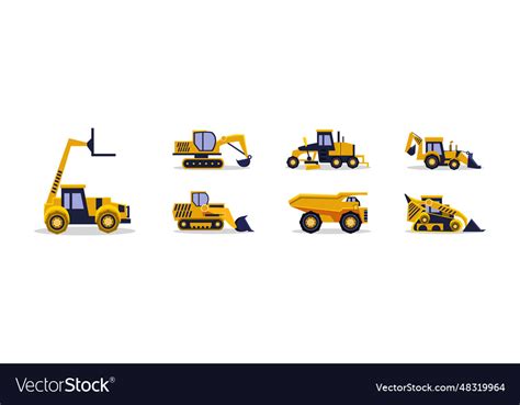 Construction heavy machinery and equipment Vector Image