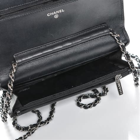 CHANEL Calfskin Quilted Cambon Wallet On Chain WOC Black 193131