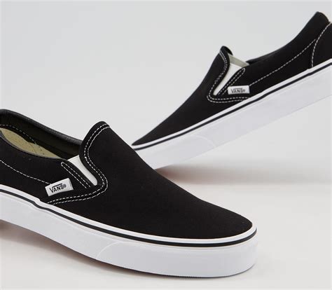 Vans Classic Slip On Trainers Black White - Unisex Sports