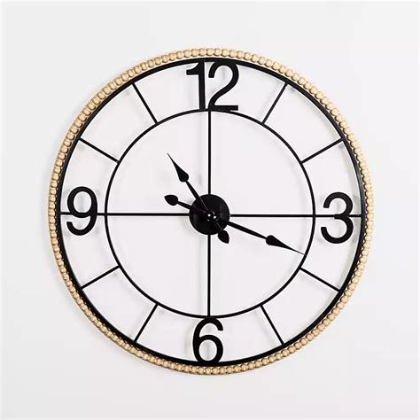 Beaded Wood and Metal Open Wall Clock | Kirklands Home