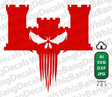 Engineer Castle Skull Digital Download Sapper Essayons USA USACE Svg ...