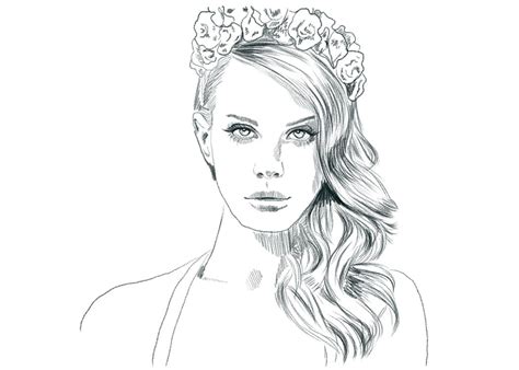 Lana Del Rey Drawing Outline