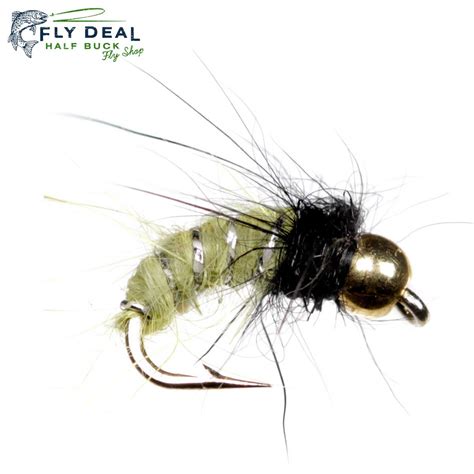 Caddis Larva Olive - Bead Nymph - Fly Deal Flies