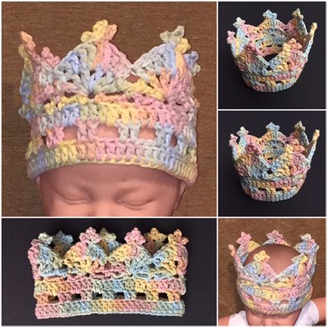 HAND MADE - RUKODELKY: Crocheted Tall Baby Crown