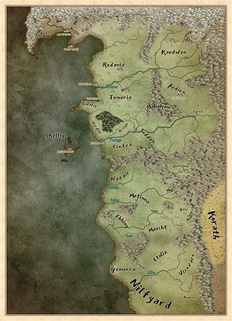 Map of the Witcher world : r/witcher