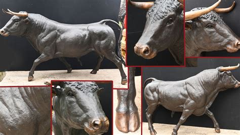 Giant Bronze Bull Statue Bullock Garden Animals 8 ft