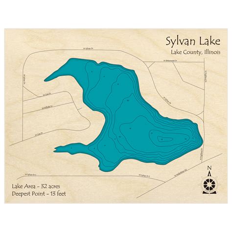 Sylvan Lake 3D Custom Wood Map – Lake Art LLC