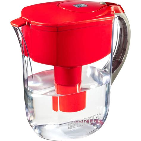 Brita 10-Cup Filtered Water Pitcher in Red-6025835658 - The Home Depot