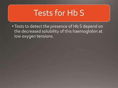 Hemoglobinopathies - Lab diagnosis