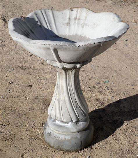 Concrete bird bath Stone bird bowl Bird bath statue Cement bird feeder ...