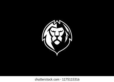 Black White Lion Esport Gaming Logo Stock Vector (Royalty Free ...