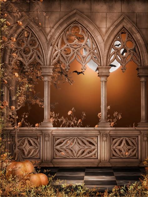 Fashion Halloween Background Attractive Bats Pumpkins Halloween Backdrop Vinyl Indoor Children ...