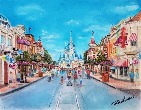 "Disney's Main Street USA" | Disney paintings, Street painting, Disney ...