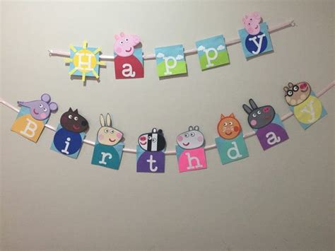 Handmade Peppa pig happy birthday banner | Peppa pig happy birthday ...