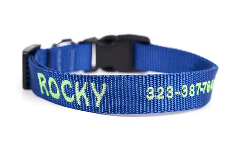 Custom Embroidered Pet Collars – Personalized ID Collars with Name and Phone Number for Dogs or ...