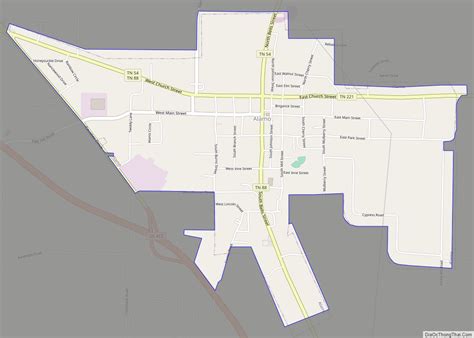 Map of Alamo town, Tennessee - Thong Thai Real