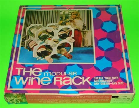 VINTAGE MOD / Hippie Boxed Modular Wine Rack - Black / RARE Mid-Century Modern $19.99 - PicClick
