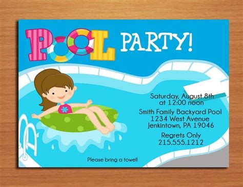 Barbie Pool Party Invitations Template