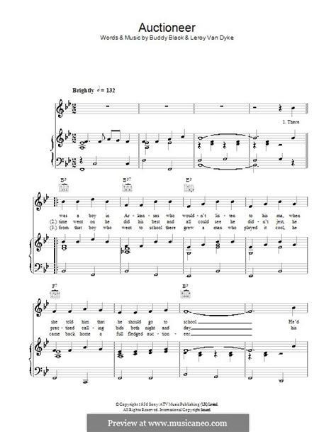 Auctioneer (Leroy Van Dyke) by B. Black - sheet music on MusicaNeo