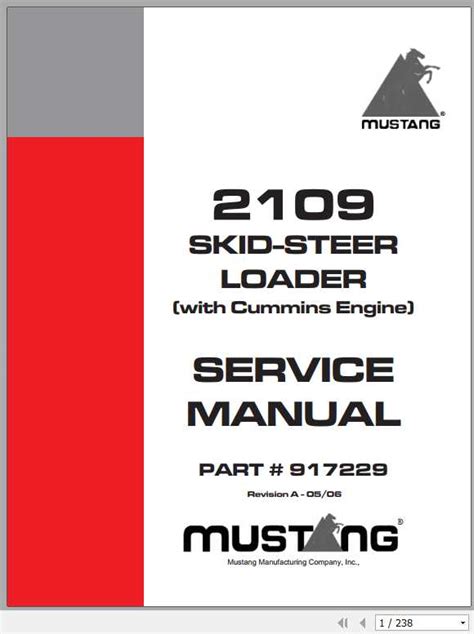 Mustang Skid Steer Loader 2109(Cummins Engine) Service Manual_917229