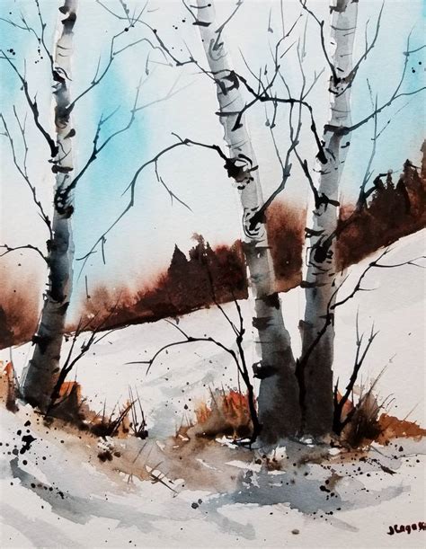 Winter Birches Painting by james lagasse | Saatchi Art