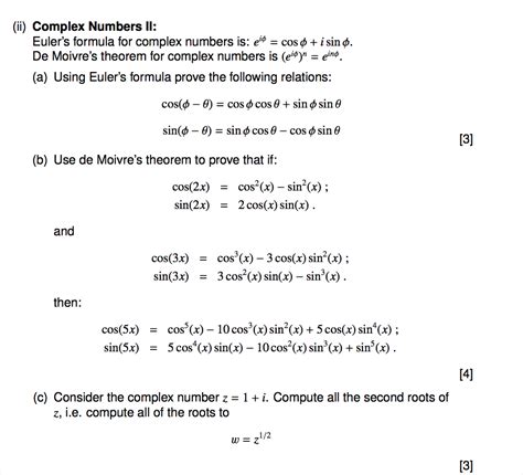 Solved (ii) Complex Numbers ll: Euler's formula for complex | Chegg.com