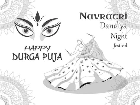 Premium Vector | Navratri festival Girls dancing national dance