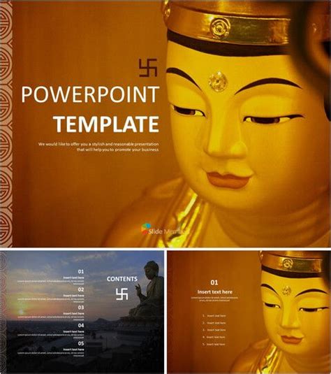 an image of a buddha statue with the word'powerpoint template'below it