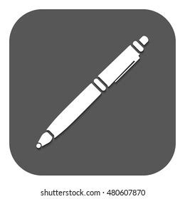Ballpoint Pen Icon Pen Symbol Flat Stock Illustration 485319319