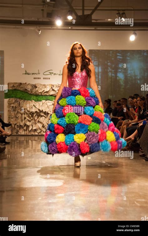 25 October 2012 - San Antonio, Texas, USA - A model parades a fashion design created from ...