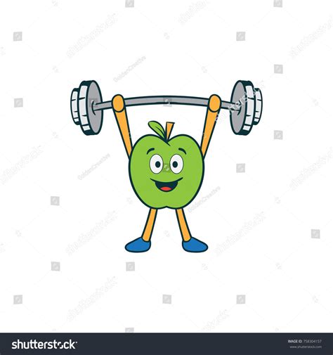 Fitness Gym Fruit Cartoon Mascot Illustration Stock Vector (Royalty ...