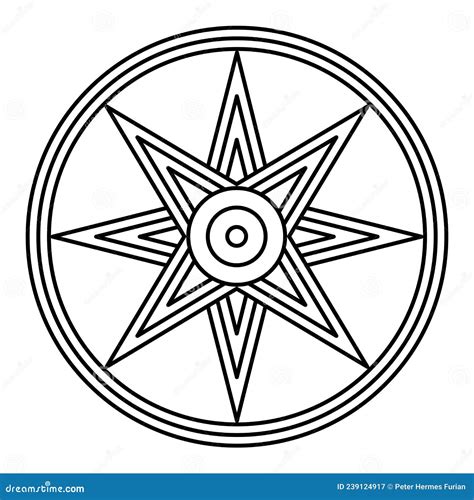 Symbol of the Star of Ishtar or Inanna, Also Known As Star of Venus Stock Vector - Illustration ...