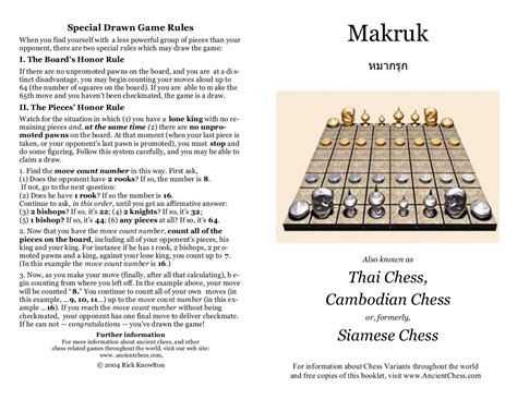 Makruk PDF Chess Traditional Board Games, 59% OFF