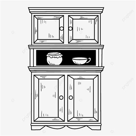 Cupboard Black And White Clipart