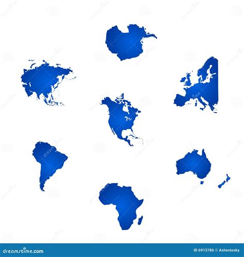 All The Six Continents Of The World Royalty Free Stock Image - Image ...