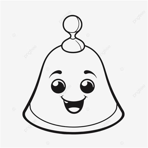 Bell With Eyes And A Smile Coloring Page Outline Sketch Drawing Vector ...