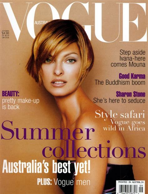 LINDA EVANGELISTA | VOGUE AUSTRALIA SEPTEMBER, 1996 COVER 6 | Linda evangelista, Vogue covers, Vogue