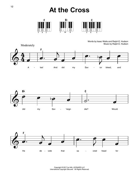 At The Cross by Ralph E. Hudson Sheet Music for Super Easy Piano at Sheet Music Direct